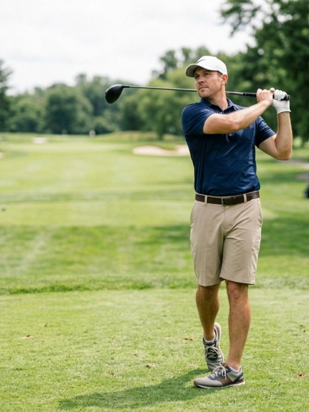 Chaps Men's Tan Golf Shorts Flat Front Performance Stretch Activewear